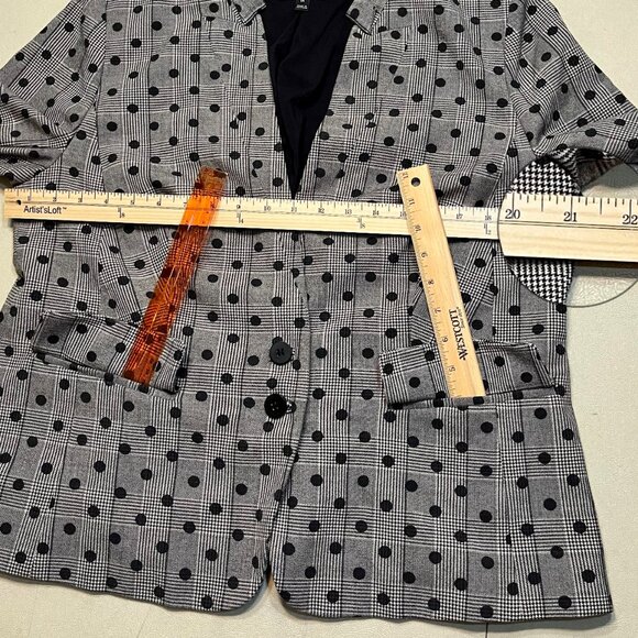 Lane Bryant Polka Dot Houndstooth Check Blazer. - Picture 9 of 11